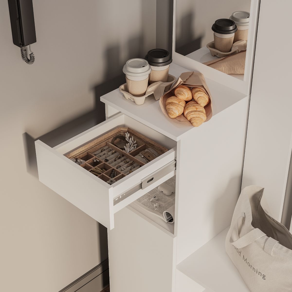 Прихожая "Мия" ПР-03 белый (белый)