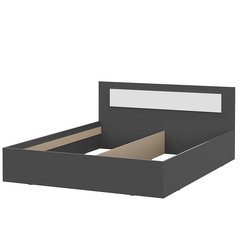 Модульная система "Дольче" Кровать двойная (1,6*2,0) (Графит/Белый)