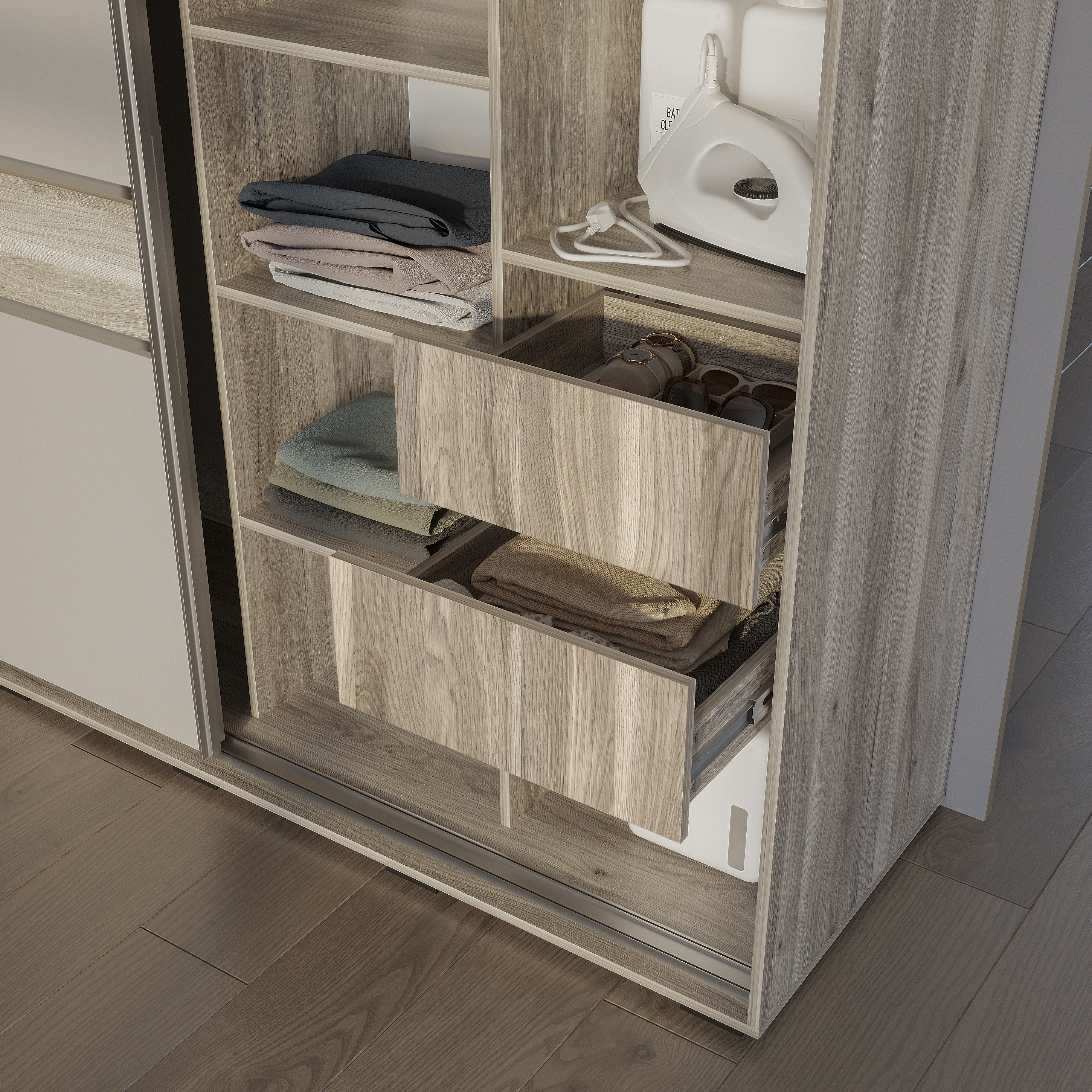 Шкаф-купе "Крафт-10" Дуб смоки/Кашемир