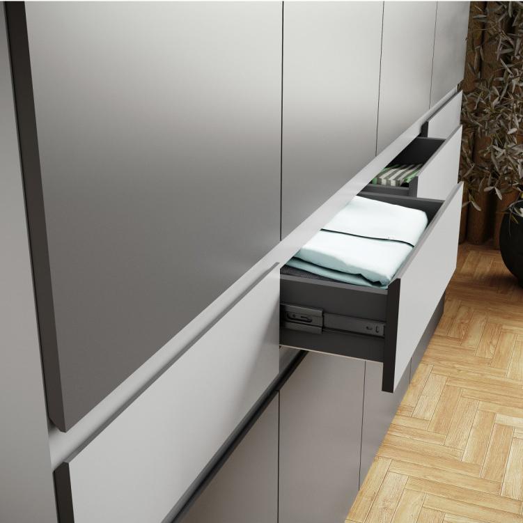 Шкаф Мерида (1,5) камень серый/графит серый