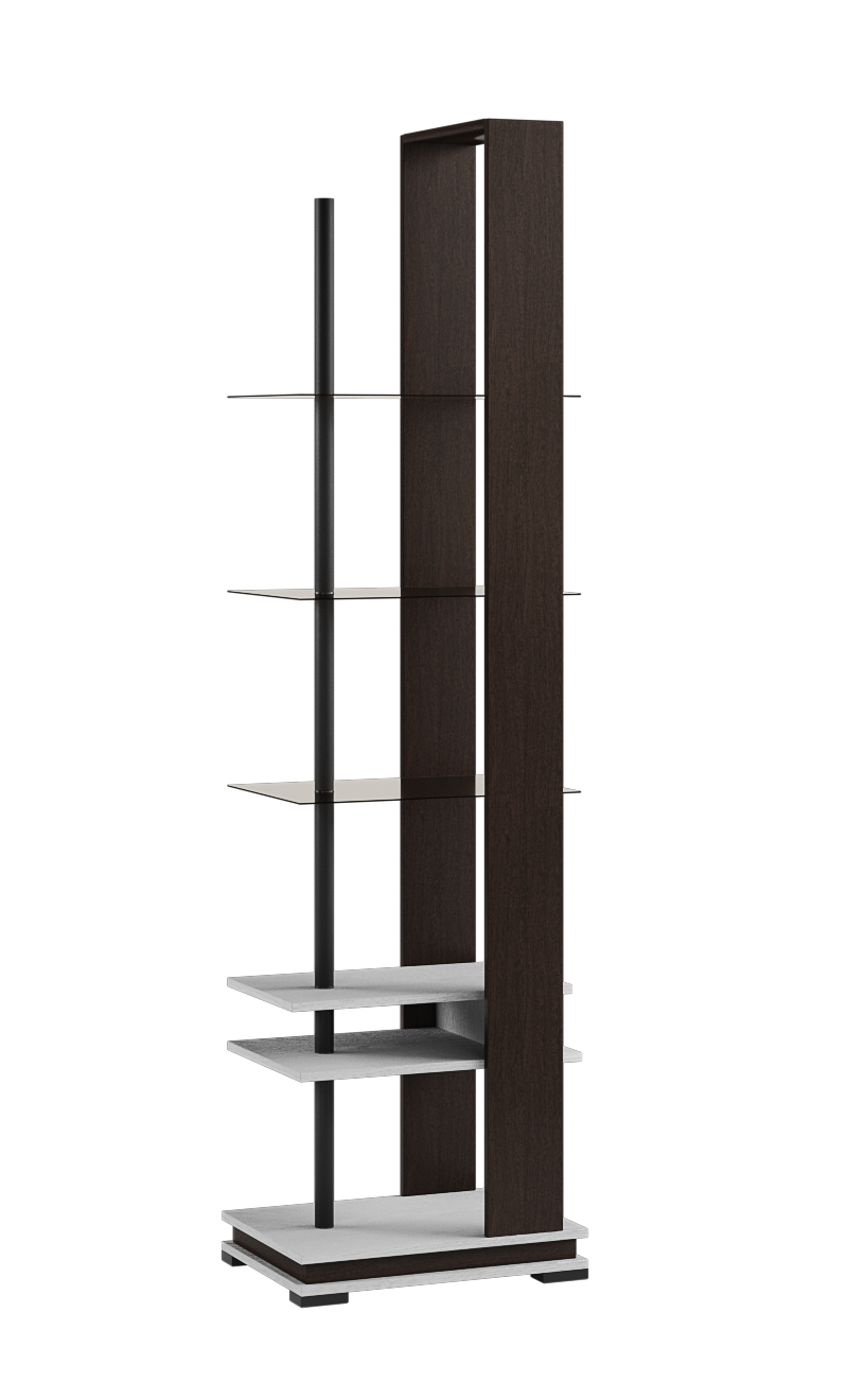 Гостиная Модена стеллаж МС-1 белый/венге