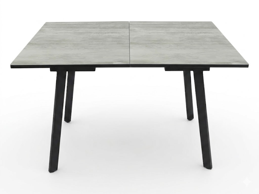 Стол Олимп раздвижной 1200(1530)*800 ноги лофт черные Черное Пл.7219 Мрамор грей Висма