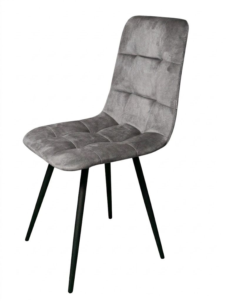 Стул "Фред" черный матовый (Томми 08 серый)