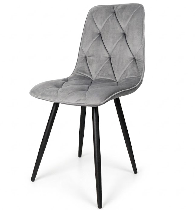 Стул "Ральф" черный матовый (Томми 08 серый)