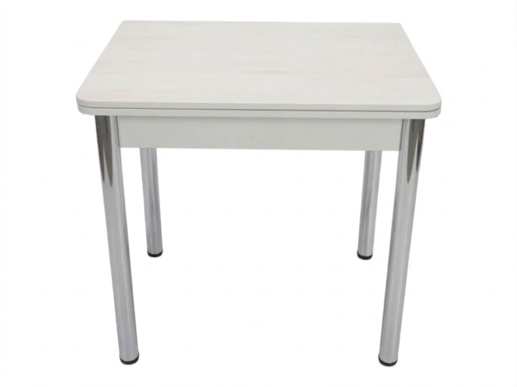 Стол Ломберный 800*600 мм (800*1200) ЛДСП Дуб крафт белый ноги хром