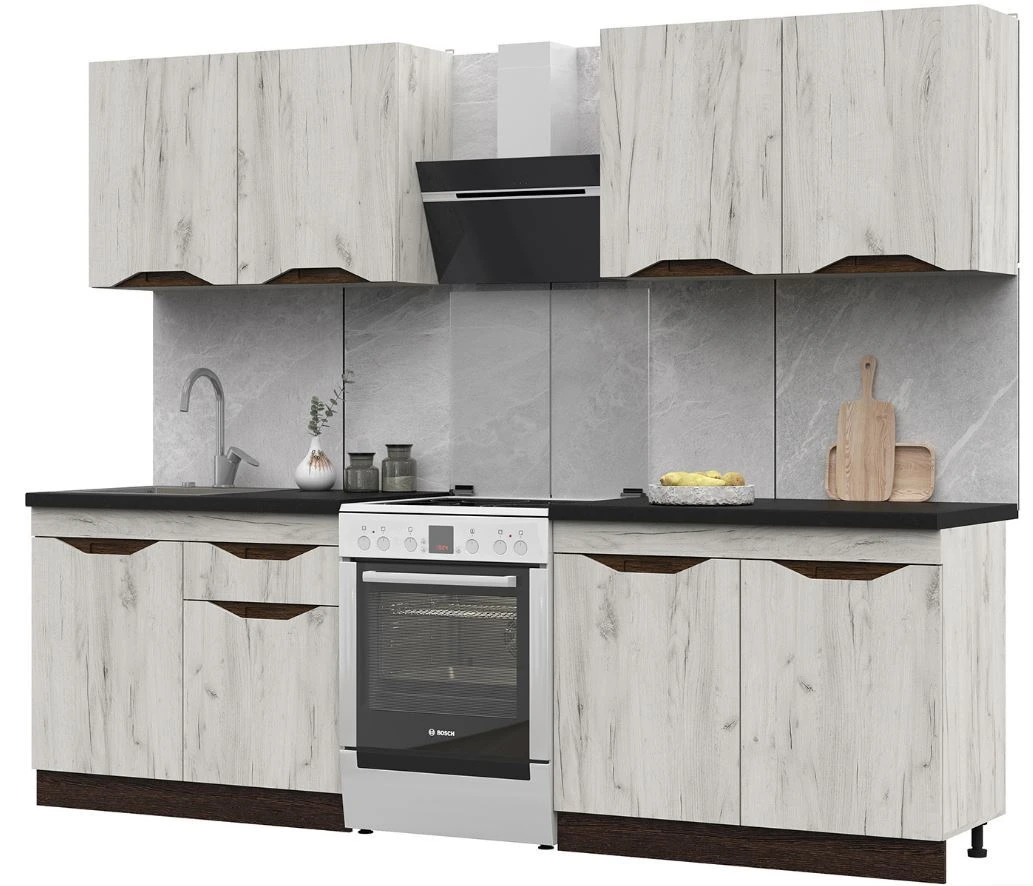 ПАОЛА Кухня 2000х2160х600, ВЕН/КРАФТ БЕЛ