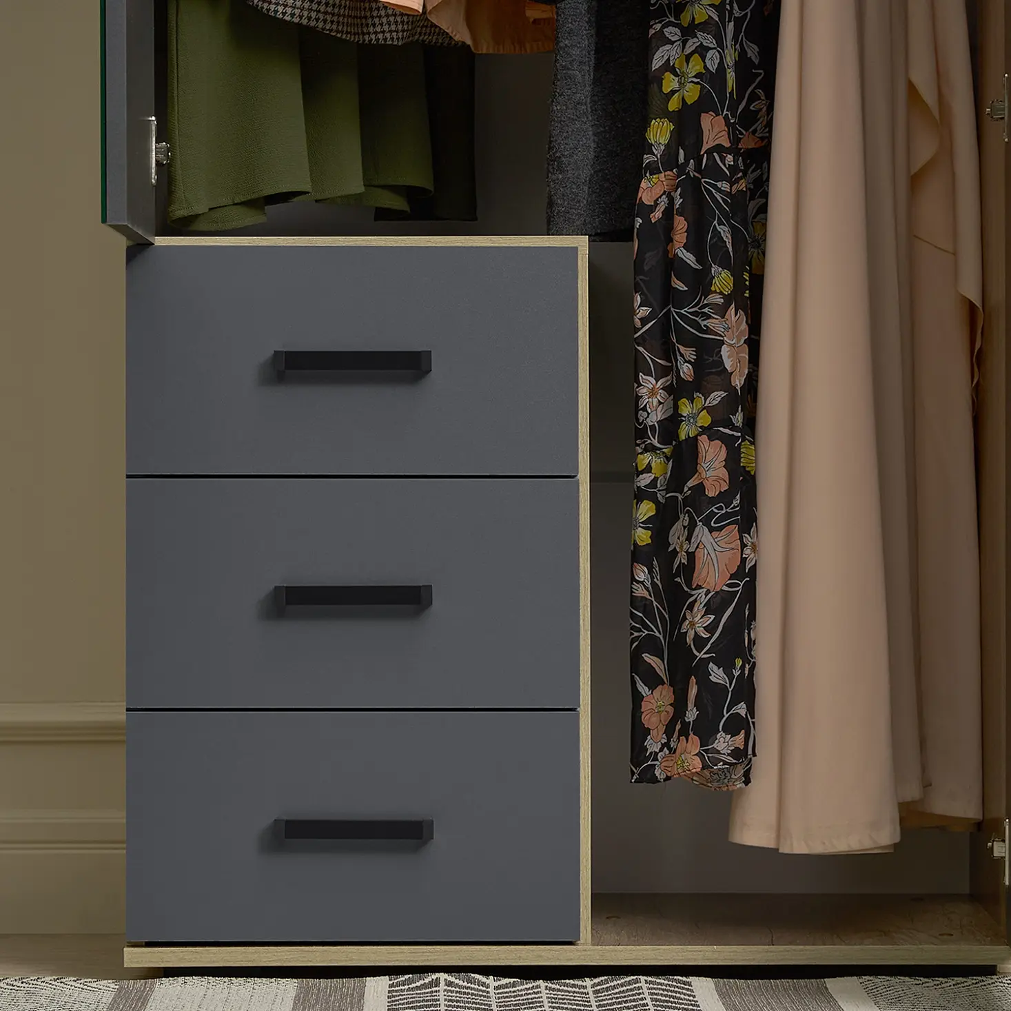 Шкаф 2-х створчатый "Вегас" ШК-03 (дуб каньон/графит)