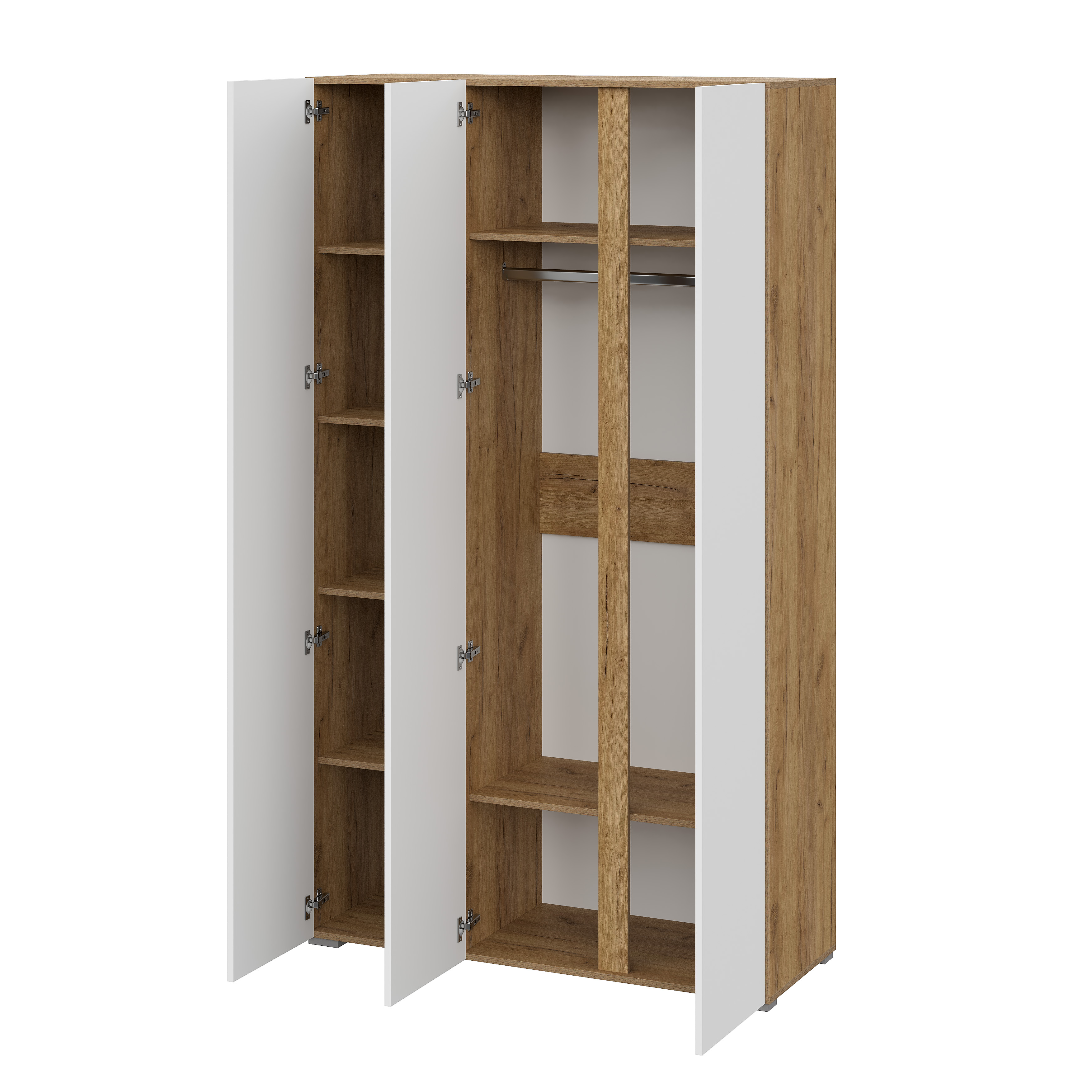 Люмо Шкаф с зеркалом ШК 02 1200х2100х460 (ДУБ КРАФТ ЗОЛОТО/БЕЛ)