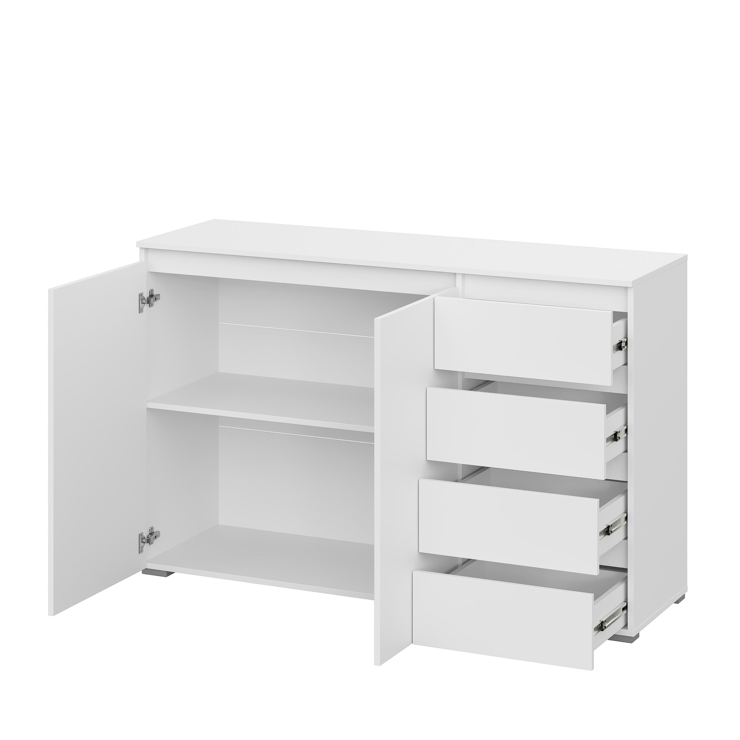 Люмо Комод КМ 06 (4 фасада справа) 1502х958х460 (БЕЛ/БЕЛ)