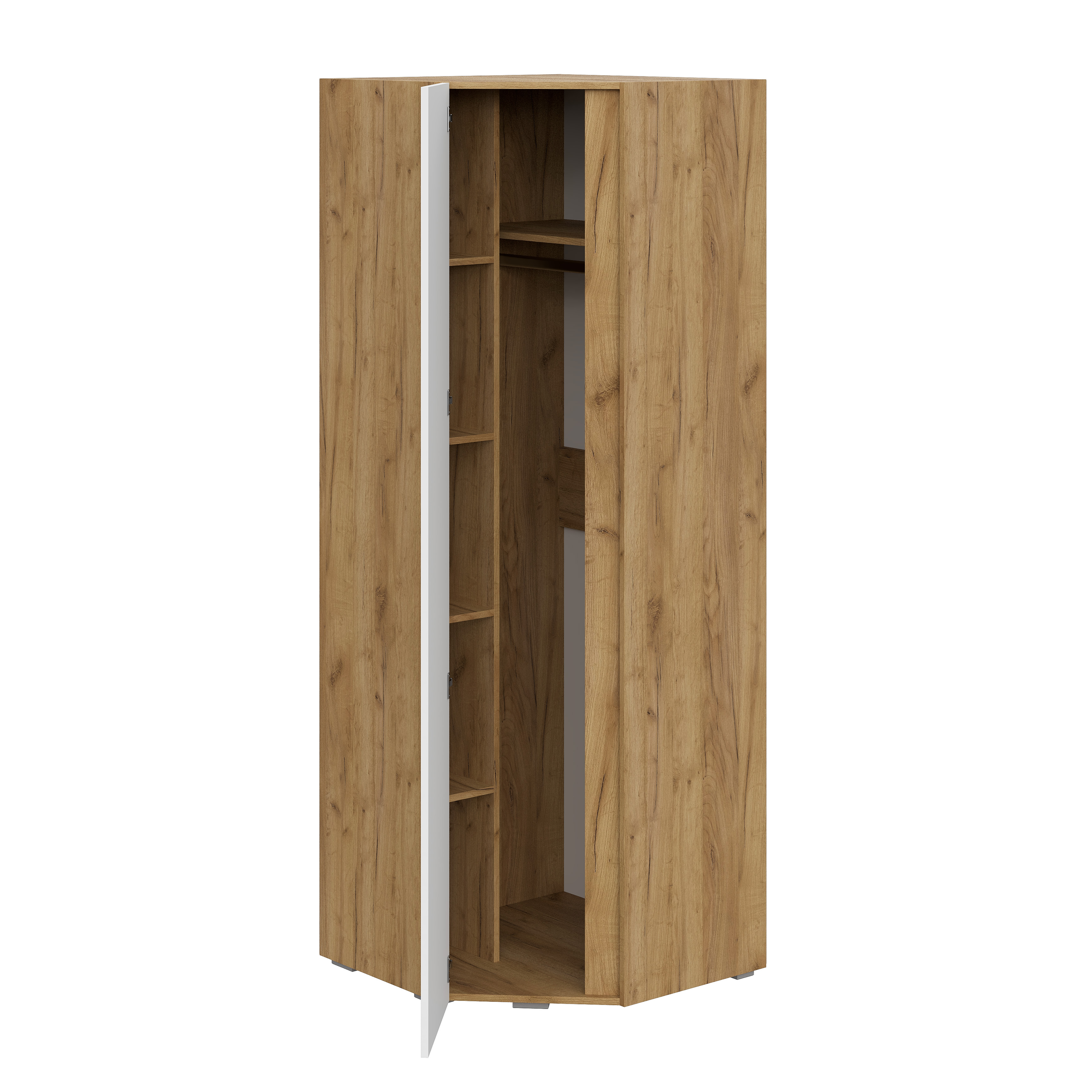 Люмо Шкаф угловой ШК 04 748х2100х748 (ДУБ КРАФТ ЗОЛОТО/БЕЛ)