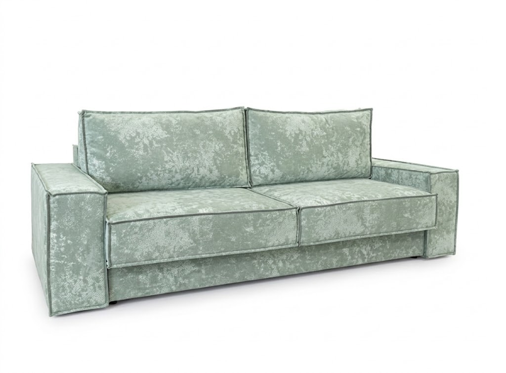 Диван Лофт прямой Тк.ЦФ 008-8 зелено-голубой 1 кат Евромебель