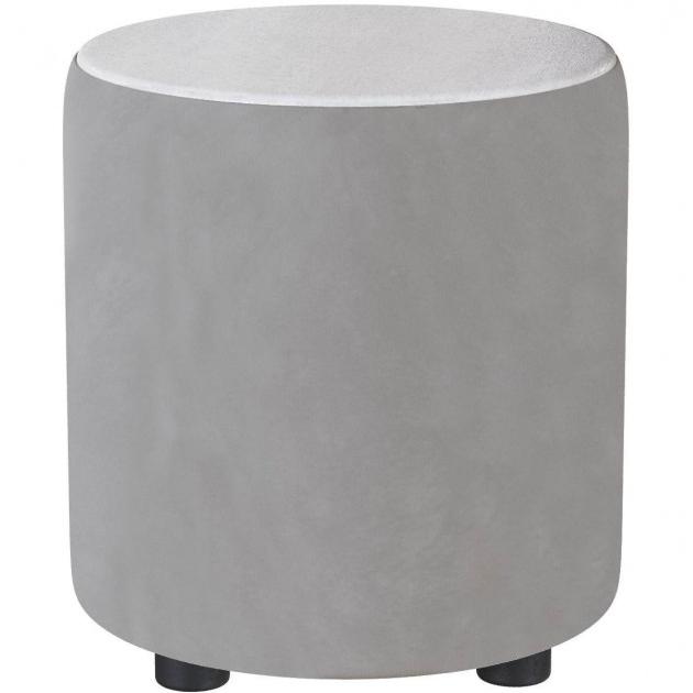 Пуф Пай светло-серый/мдф холст белый