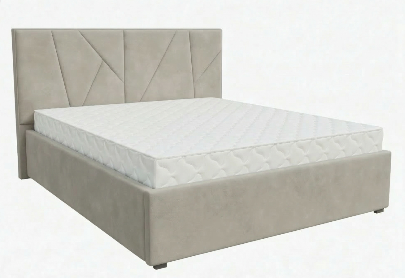 Кровать Рица-1 1,6*2,0 с П.М. Тк. Шторм 001 1 кат  Апогей