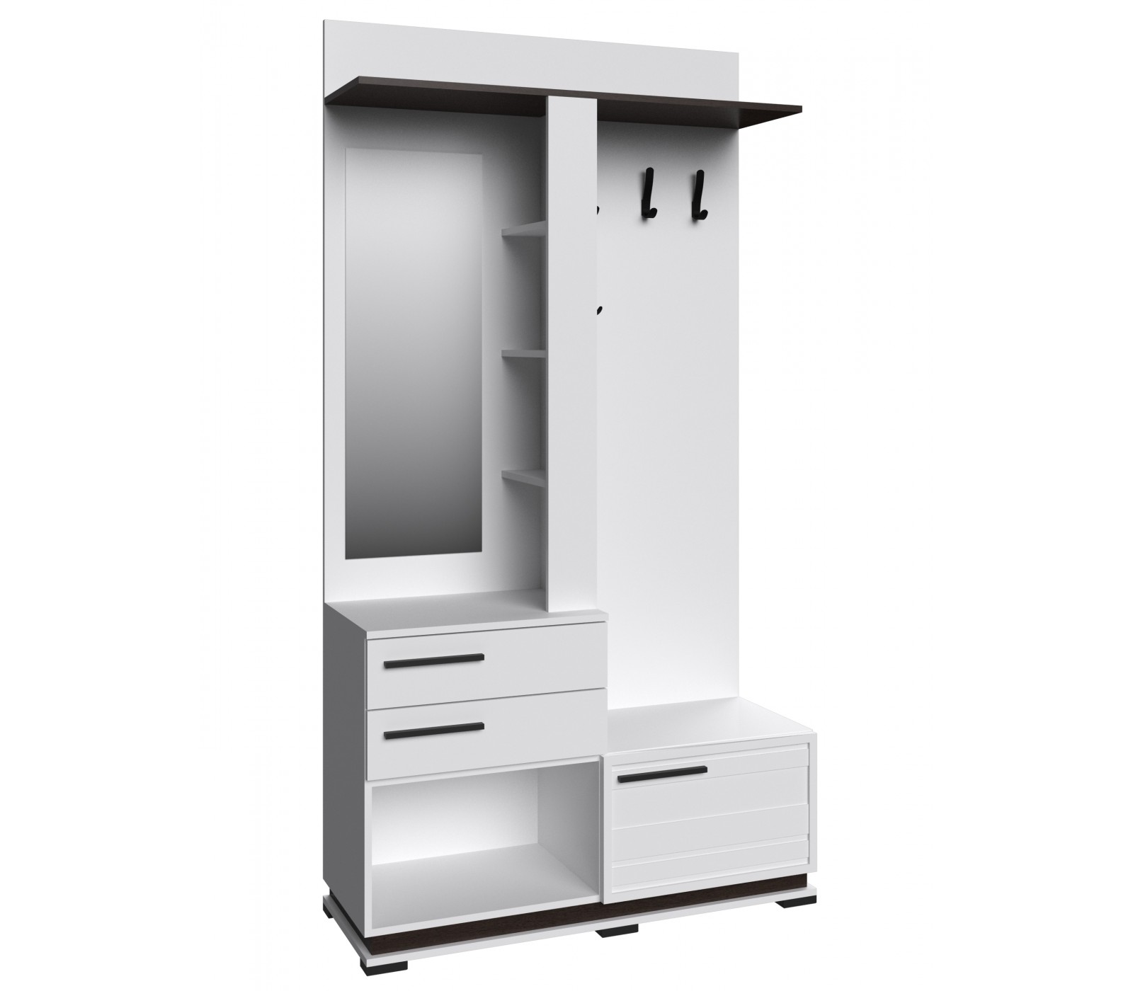 Прихожая Модена центральная секция МЦС-30 белый/венге