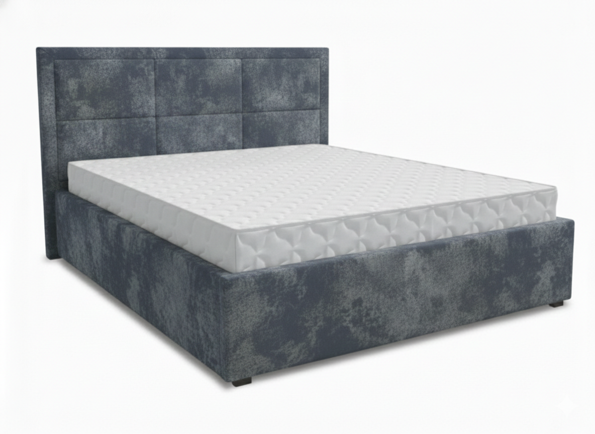 Кровать Квадро-1 1,8*2,0 с П.М. Тк.Toledo 02 сине-серый 2 кат  Апогей