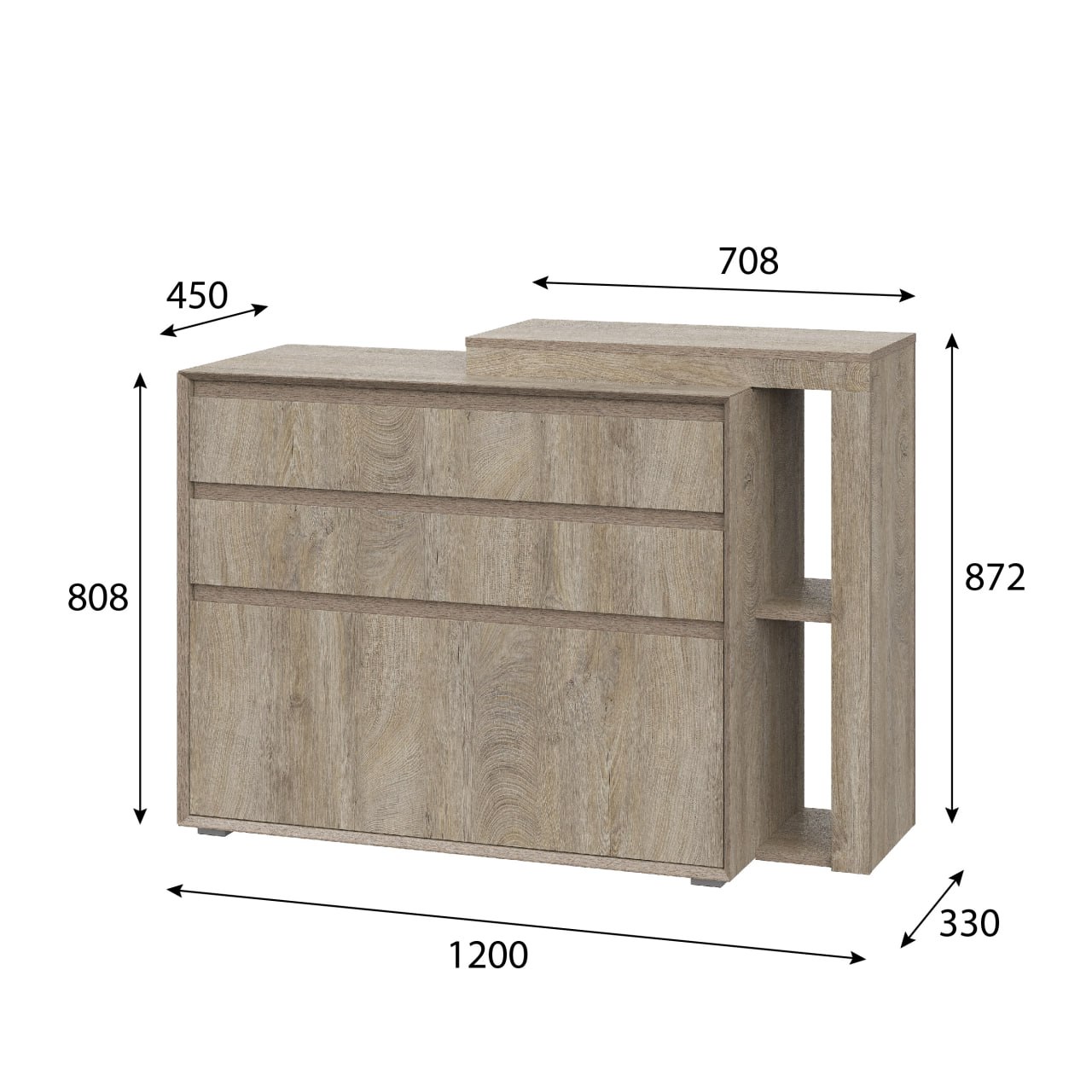 Модульная система "Этна" Комод 1200 22 J-Э (серия 2)