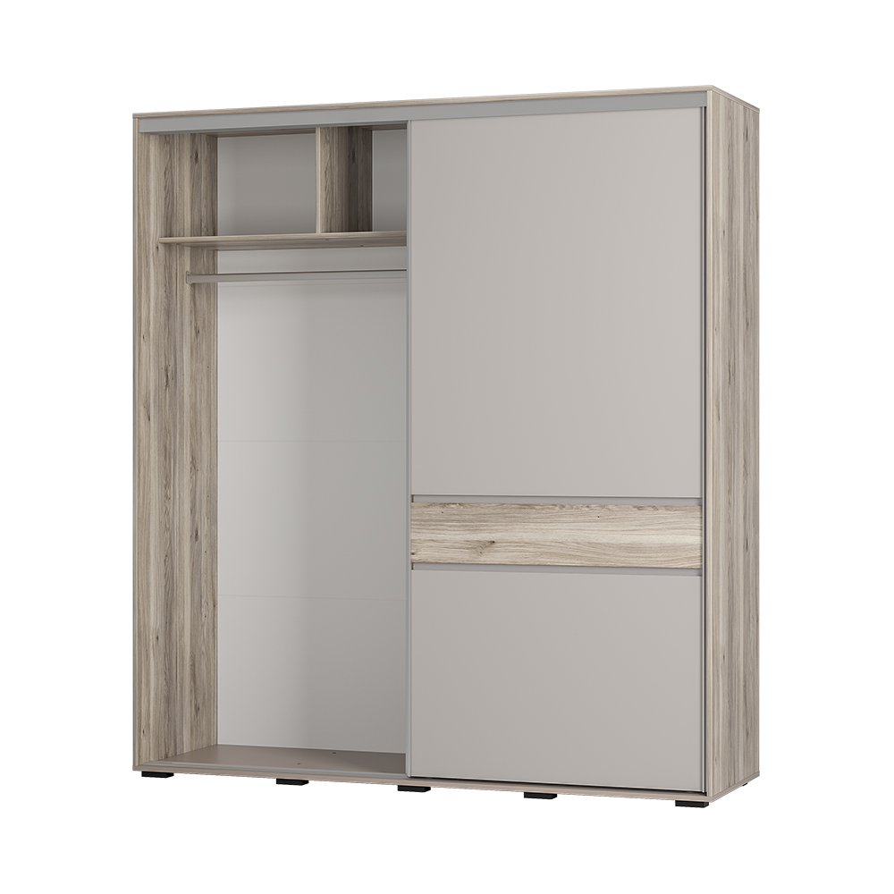 Шкаф-купе "Крафт-10" Дуб смоки/Кашемир