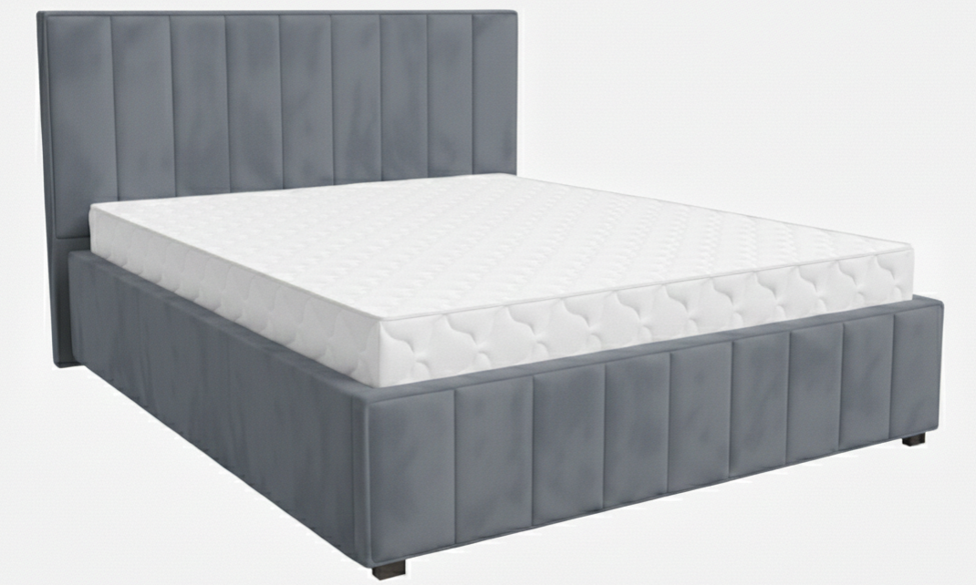 Кровать Кордова-1 1,6*2,0 с П.М. Тк. Севен 326 графит 4 кат  Апогей