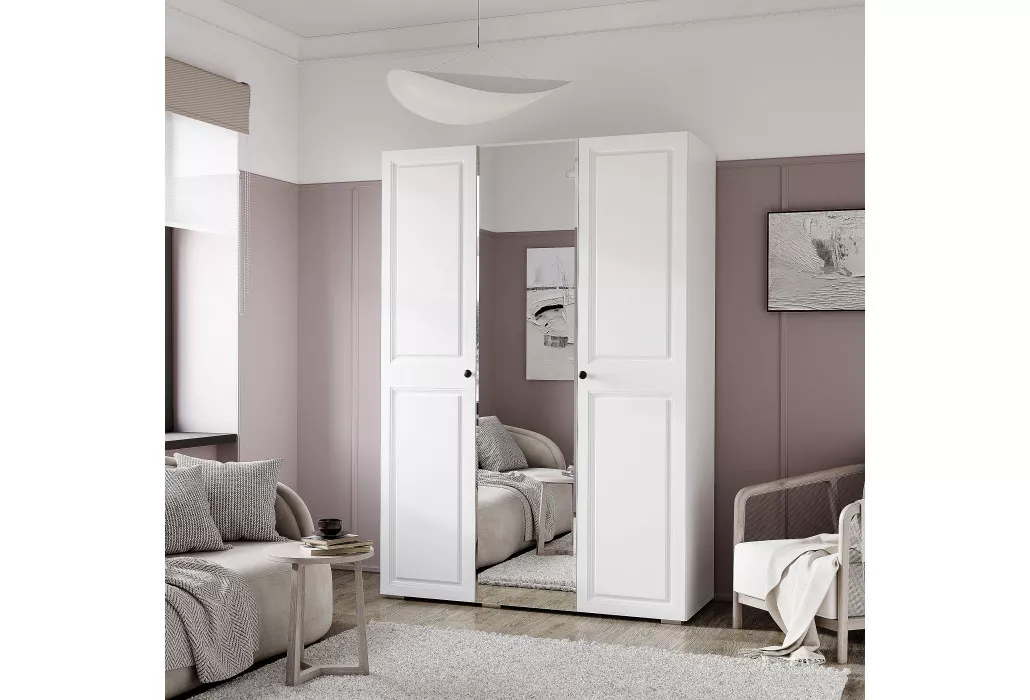 Шкаф 3-х створчатый "Софт" ШК-06 Белый/Эмаль белая (F26)