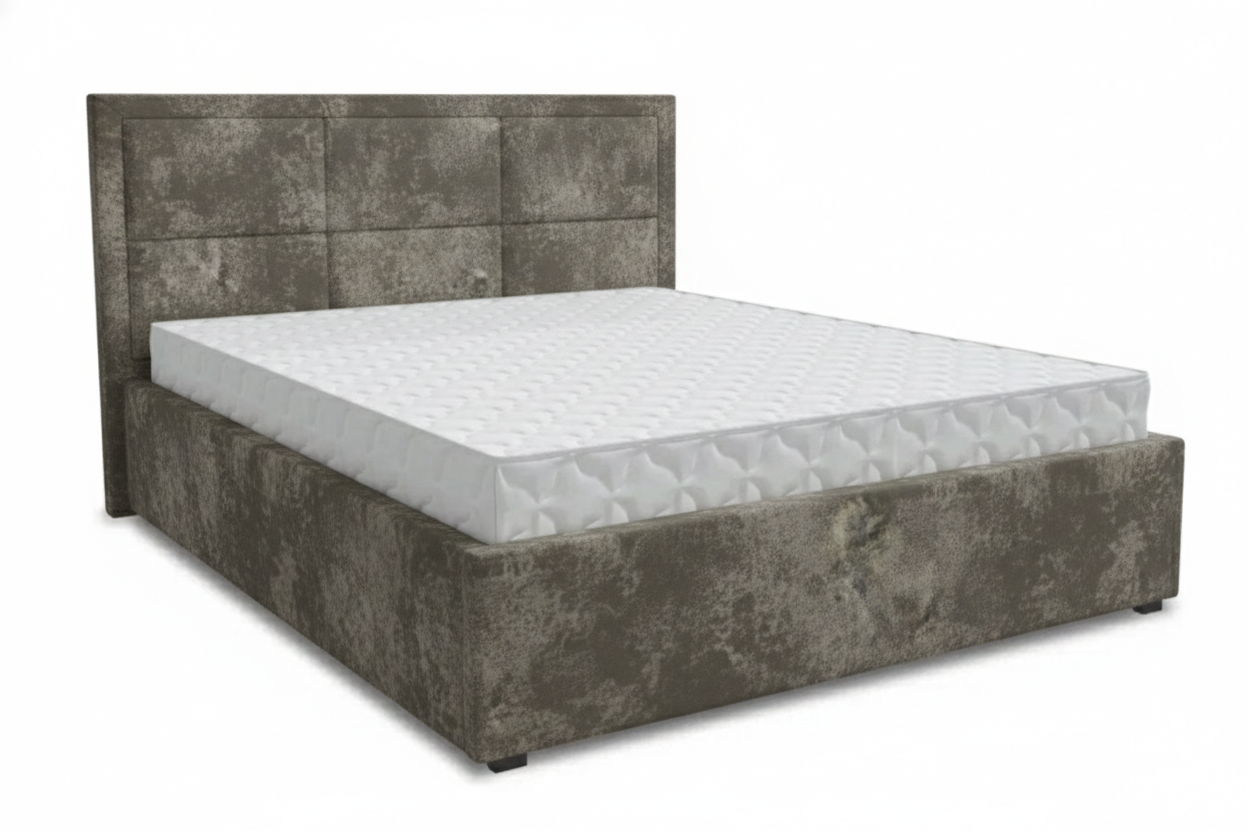 Кровать Квадро-1 1,8*2,0 с П.М. Тк.Toledo 04 серо-коричневый 2 кат  Апогей