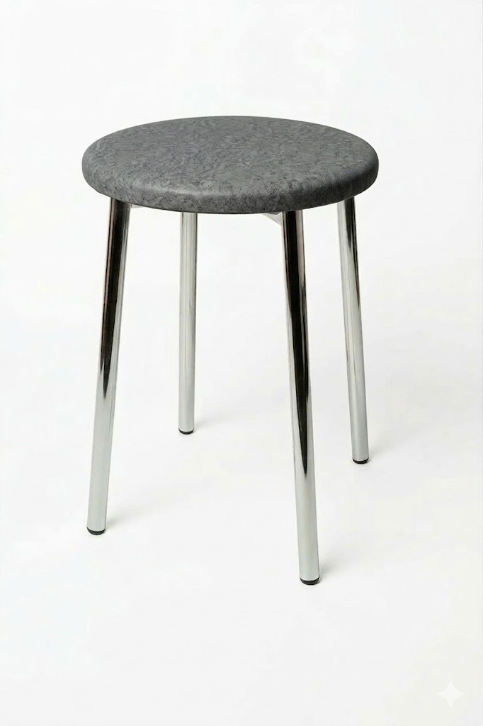 Табурет хром "Эконом" (Блисс кожзам графит)