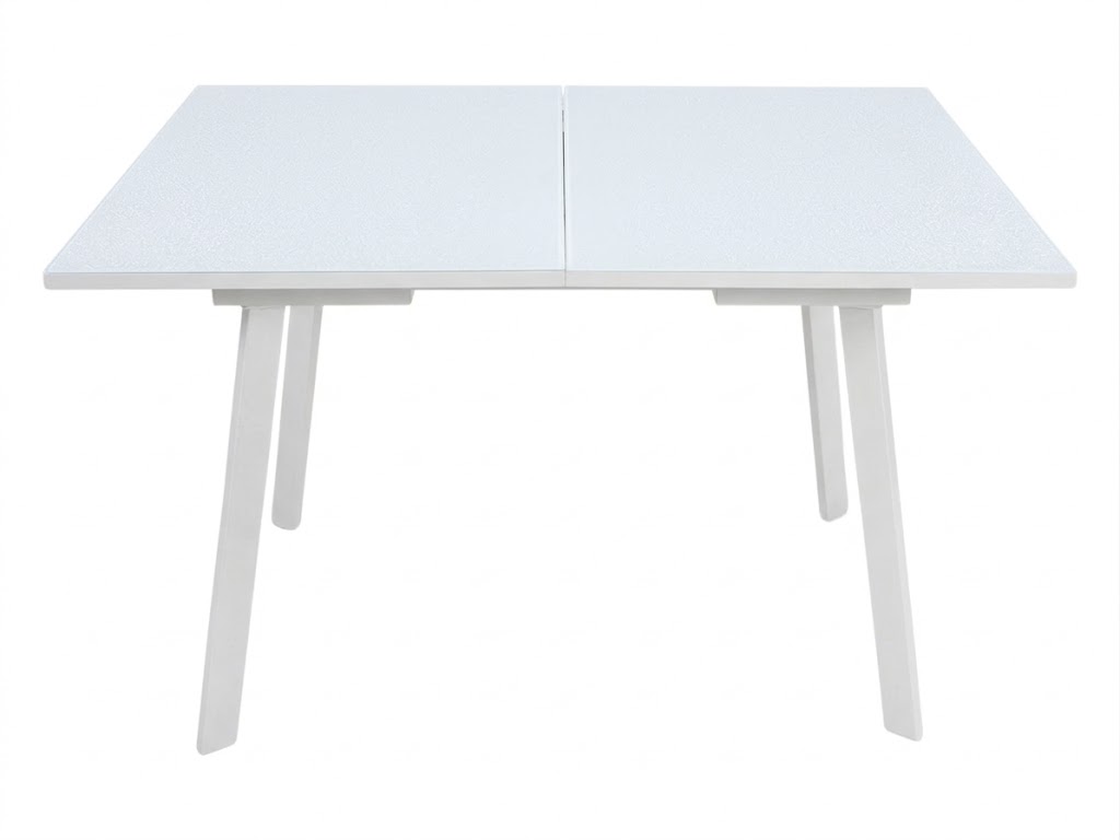 Стол Олимп раздвижной 1200(1530)*800 ноги лофт белый Белое Пл.7055 Белый иней Висма