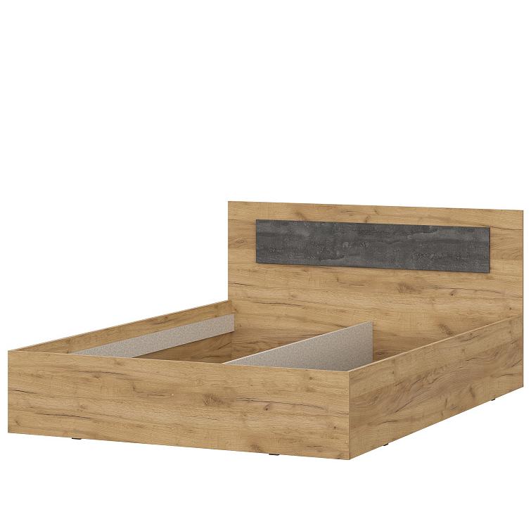 Мебель для спальни "МСП 1" Кровать двойная универсальная 1,4*2,0 Дуб Золотой / Камень Тёмный NN