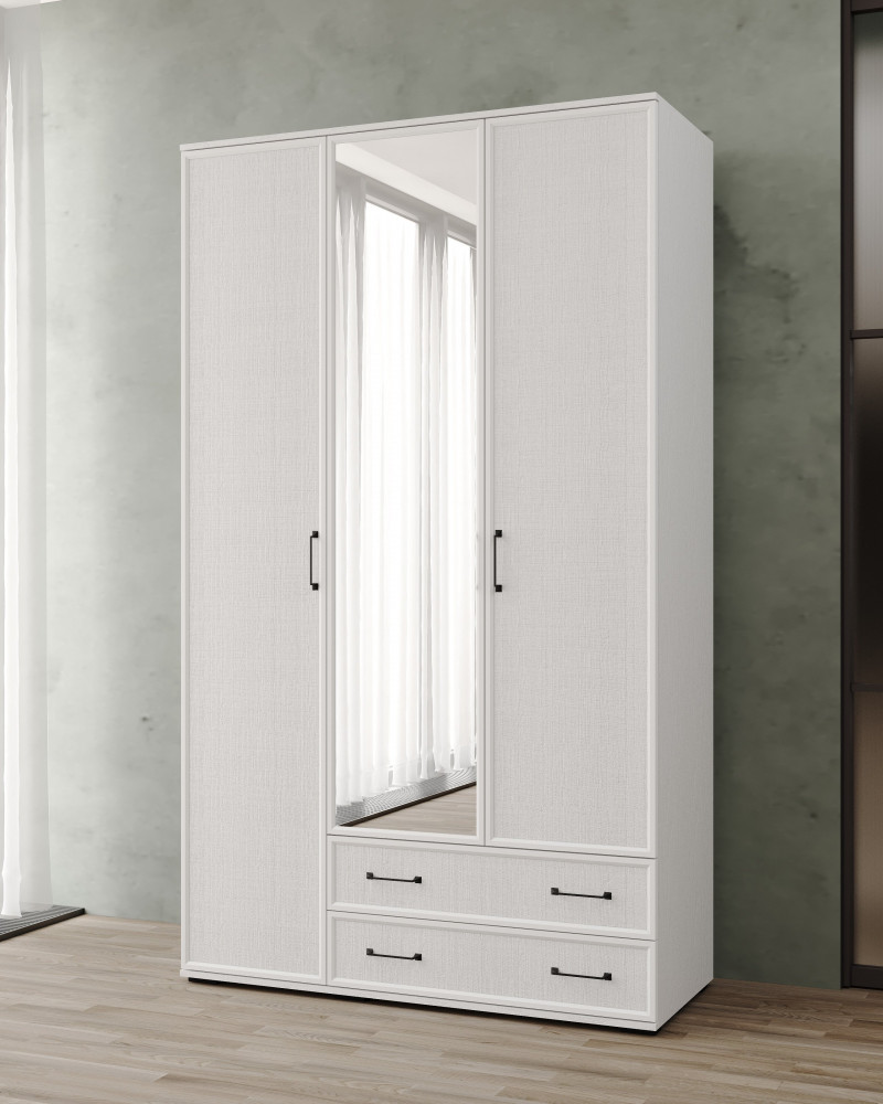 Шкаф Нельсон НШ-23 с зеркалом белый