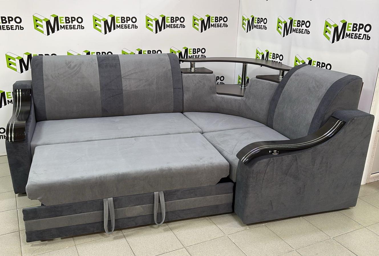 Диван угловой Мега УД3 Тк.Монако 06 + Монако 07 1 кат Евромебель