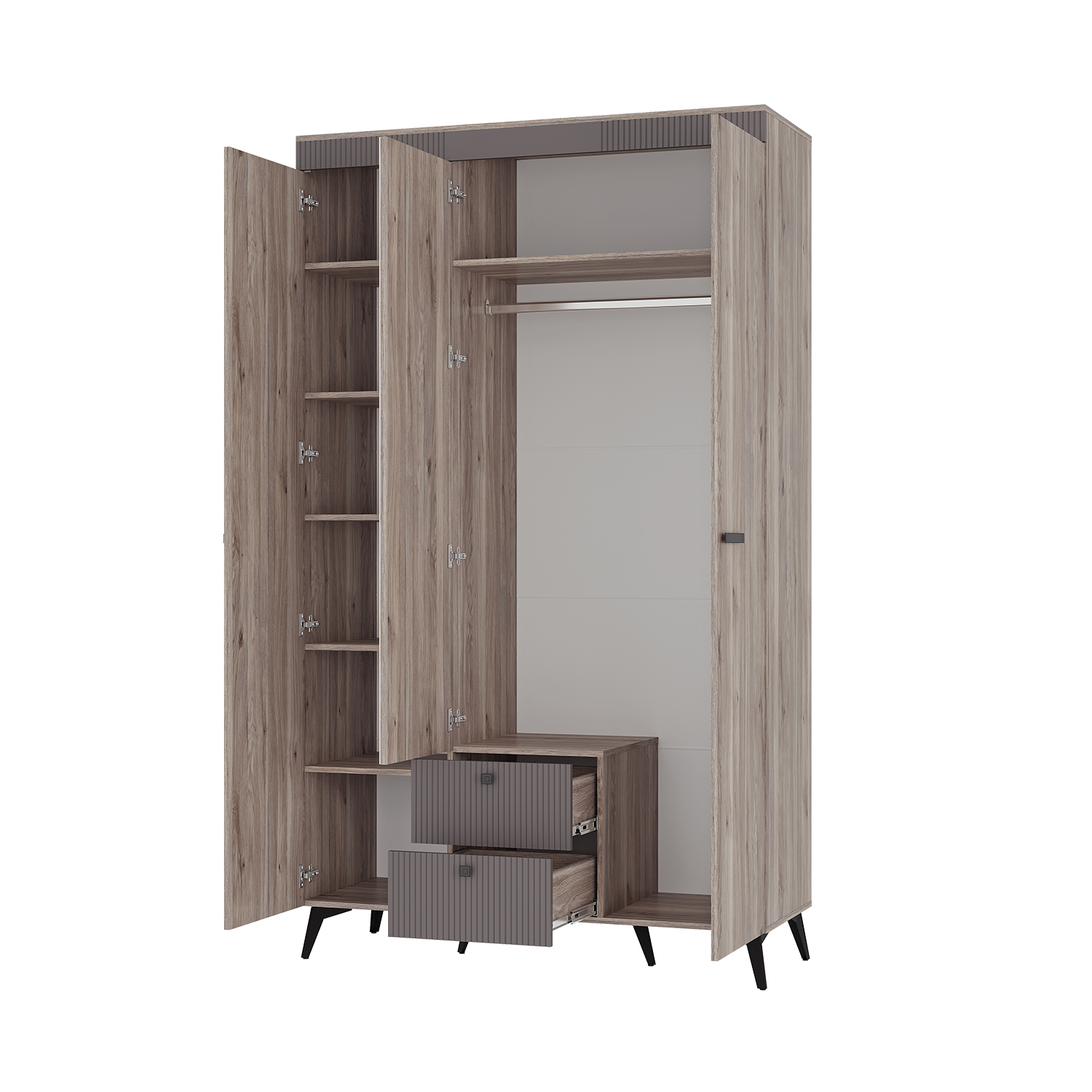 Шкаф 3-х створчатый "Кассандра" ШК-08 Дуб смоки/MF 14 Шкаф 3-х створчатый "Кассандра" ШК-08 Дуб смоки/MF 14