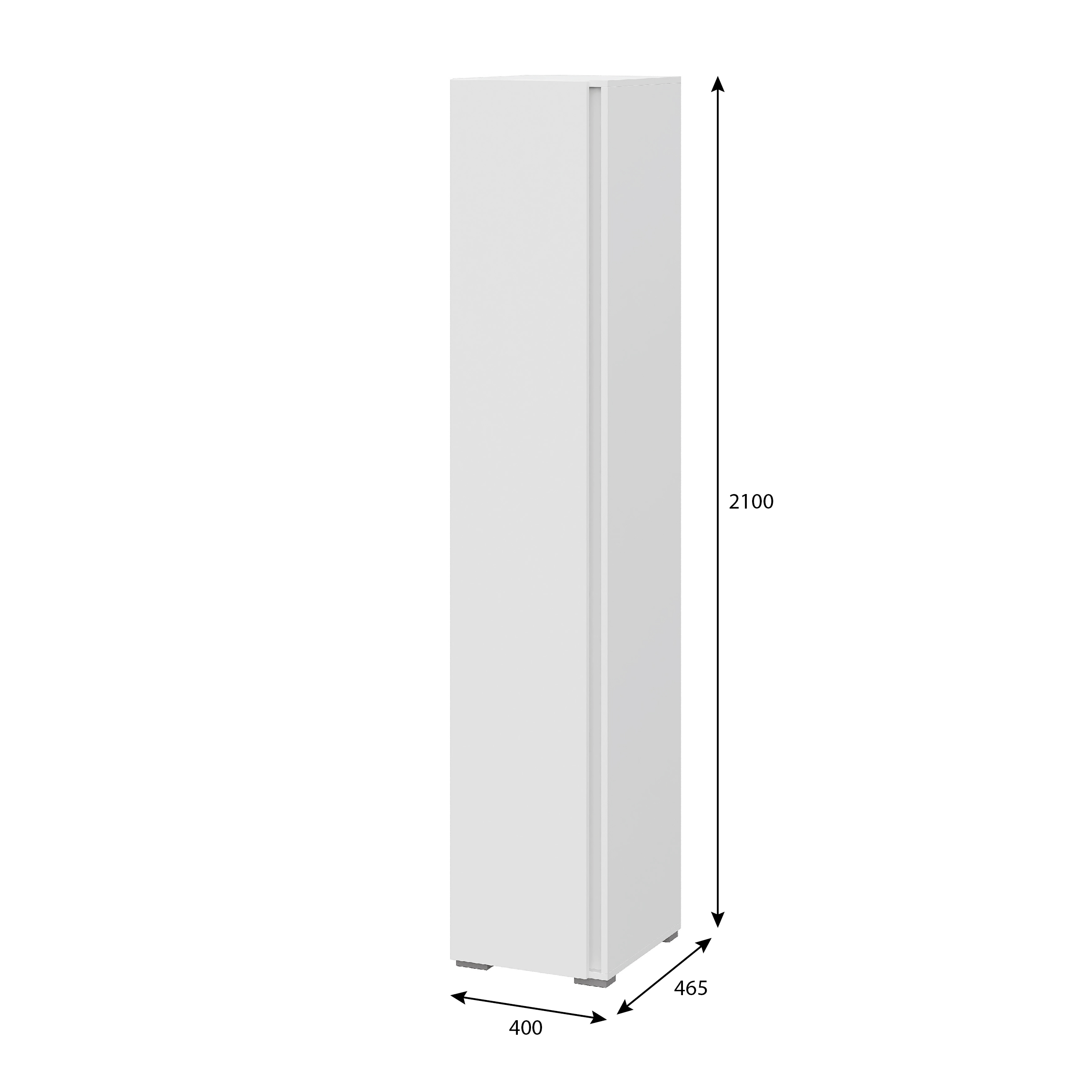 Люмо Пенал закрытый ПН 01 400х2100х460 (БЕЛ/БЕЛ)