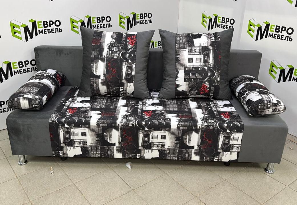 Диван Мадрид амстердам графит + бинго грей 1 кат Евромебель