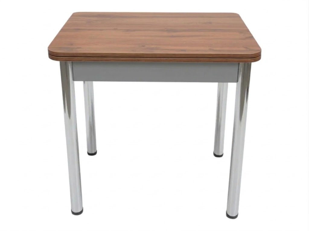 Стол Ломберный 800*600 мм (800*1200) ЛДСП Дуб вотан цоколь серый ноги хром
