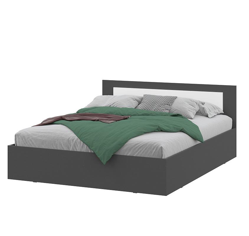 Модульная система "Дольче" Кровать двойная (1,6*2,0) (Графит/Белый)