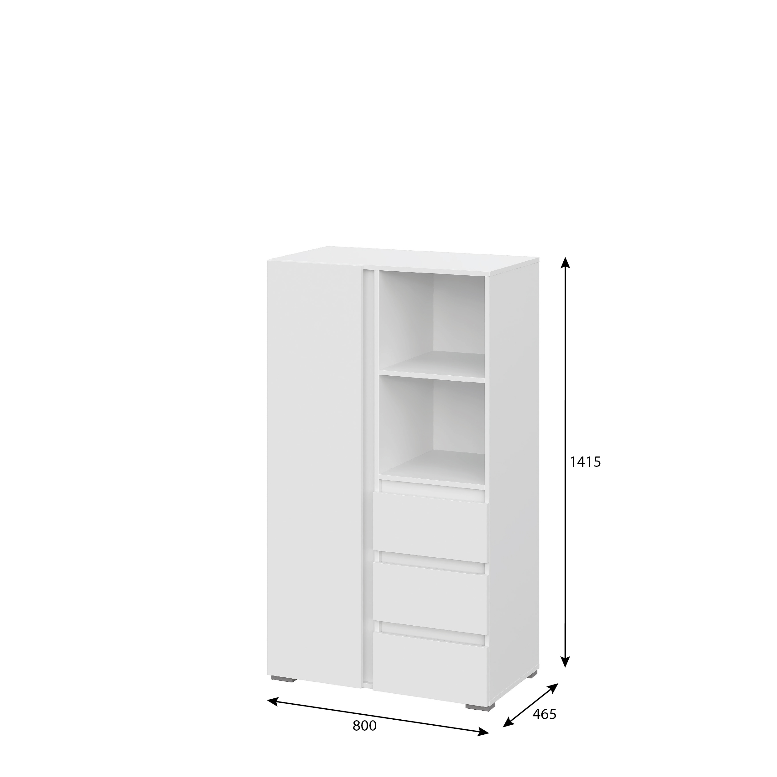 Люмо Шкаф ШК 03 802х1414х460 (БЕЛ/БЕЛ)