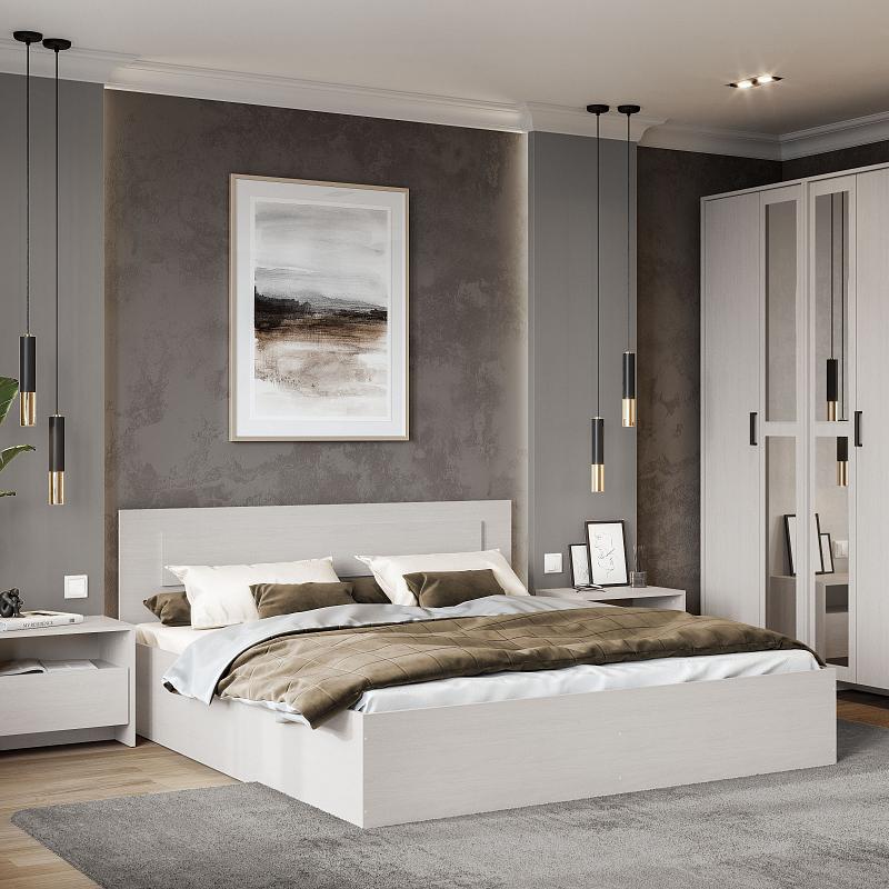 Мебель для спальни "МСП 1" Кровать двойная универсальная 1,6*2,0 Ясень Анкор светлый / Ясень Анкор с