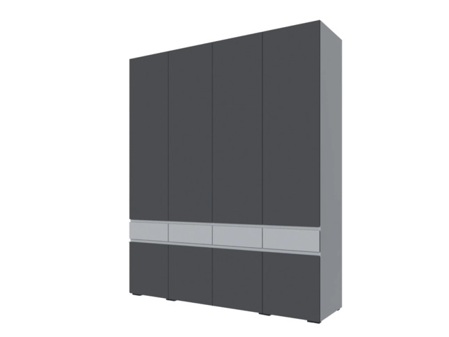 Шкаф Мерида (2,0) камень серый/графит серый