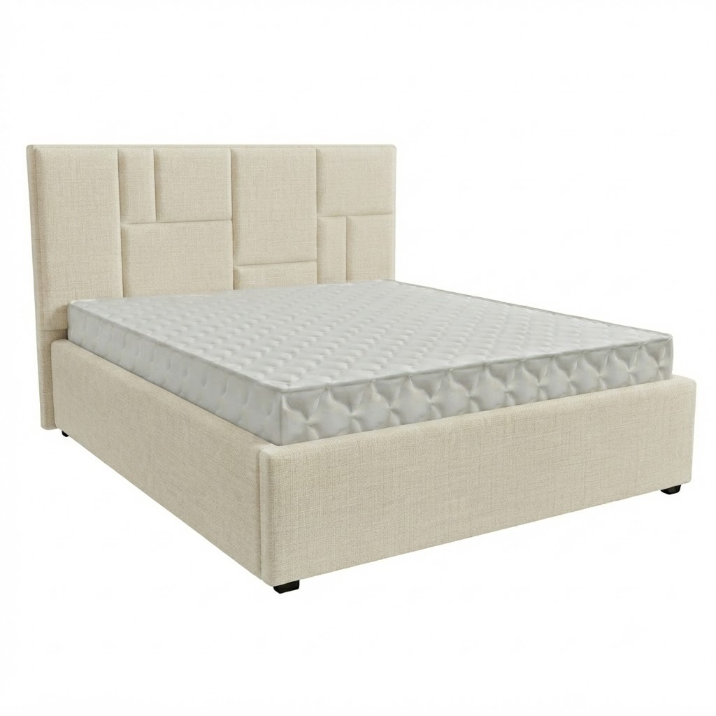 Кровать Монтана-1 1,6*2,0 с П.М. Тк.Levis 03 беж 1 кат  Апогей