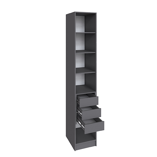 Шкаф Мадрид (0,4) с 3 ящ. внутри графит серый