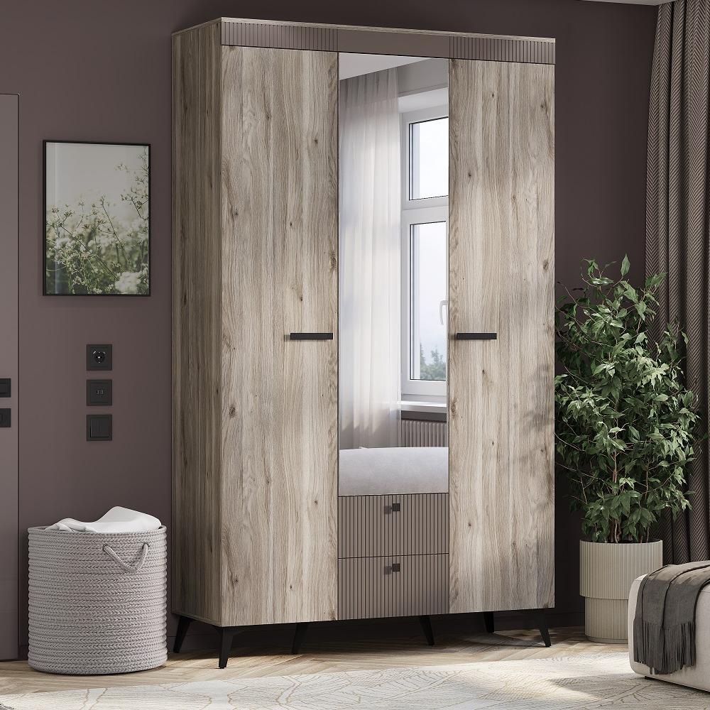 Шкаф 3-х створчатый "Кассандра" ШК-08 Дуб смоки/MF 14 Шкаф 3-х створчатый "Кассандра" ШК-08 Дуб смоки/MF 14