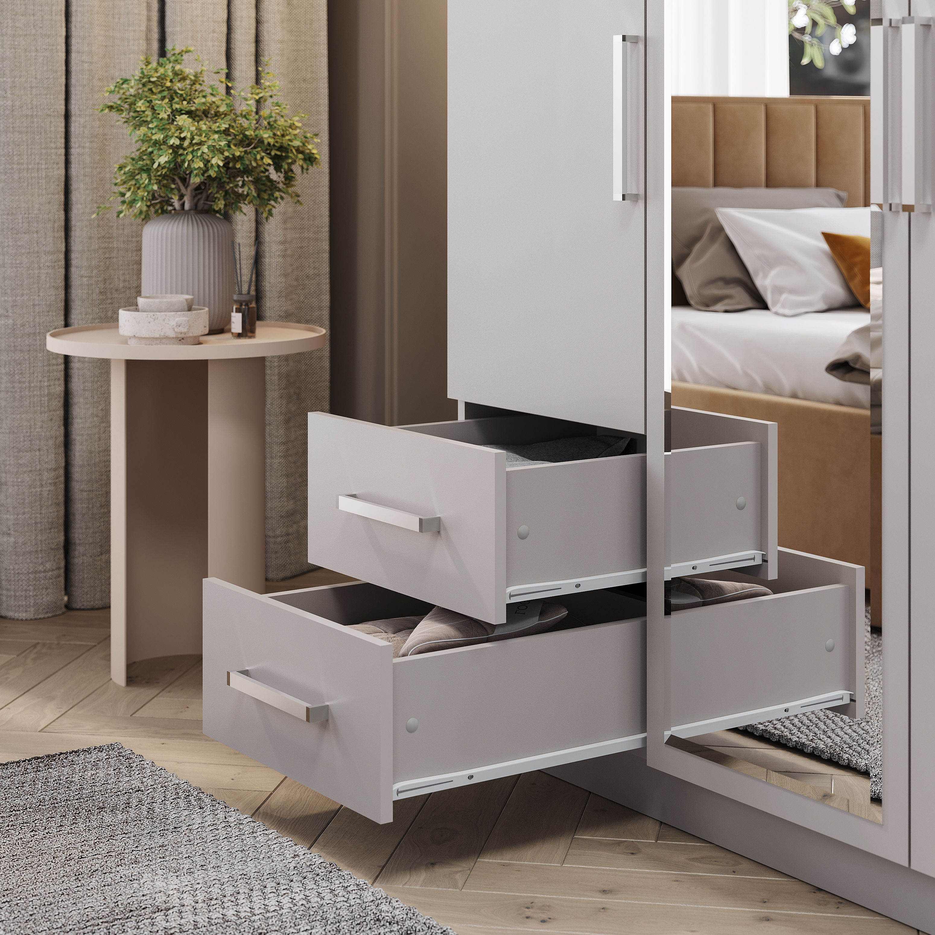 Шкаф 3-х створчатый с ящиками Кашемир