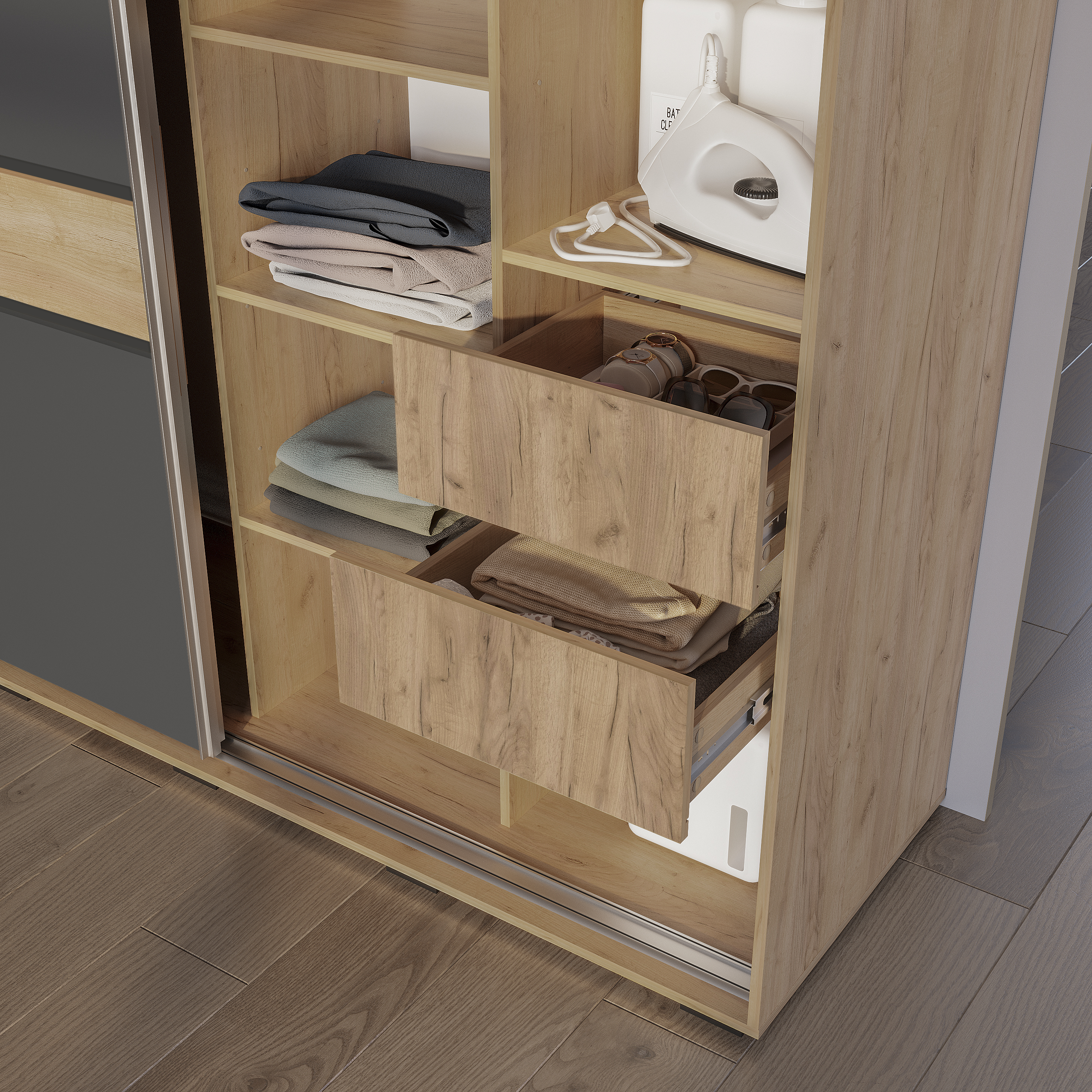 Шкаф-купе "Крафт-10" Крафт/Графит