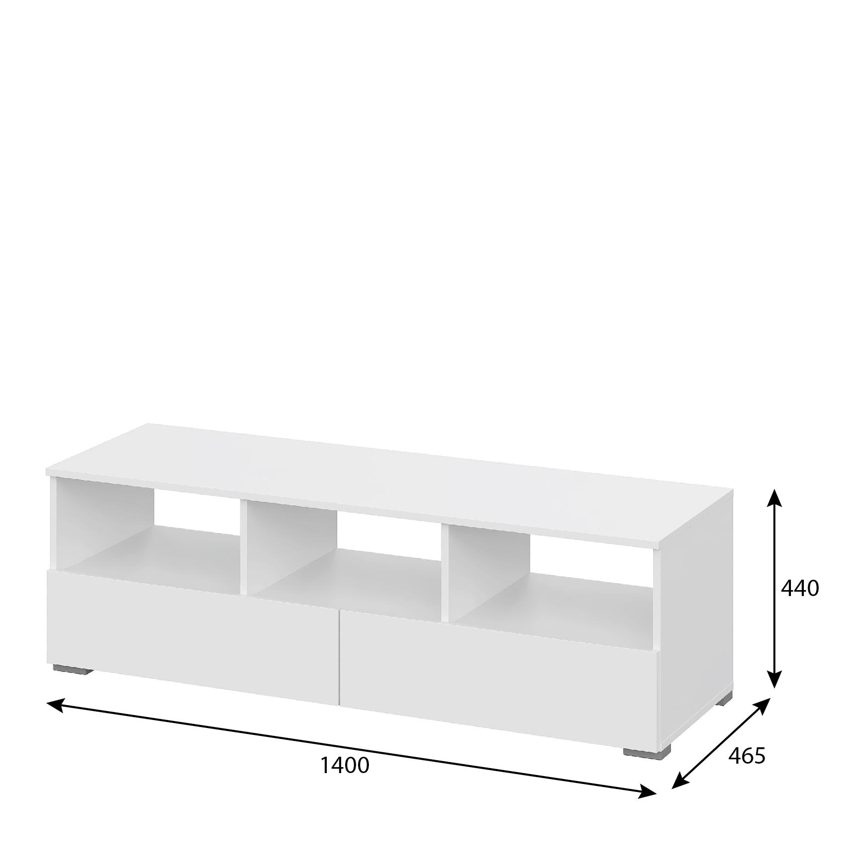 Люмо Тумба ТВ ТБ 02 1402х442х460 (БЕЛ/БЕЛ)