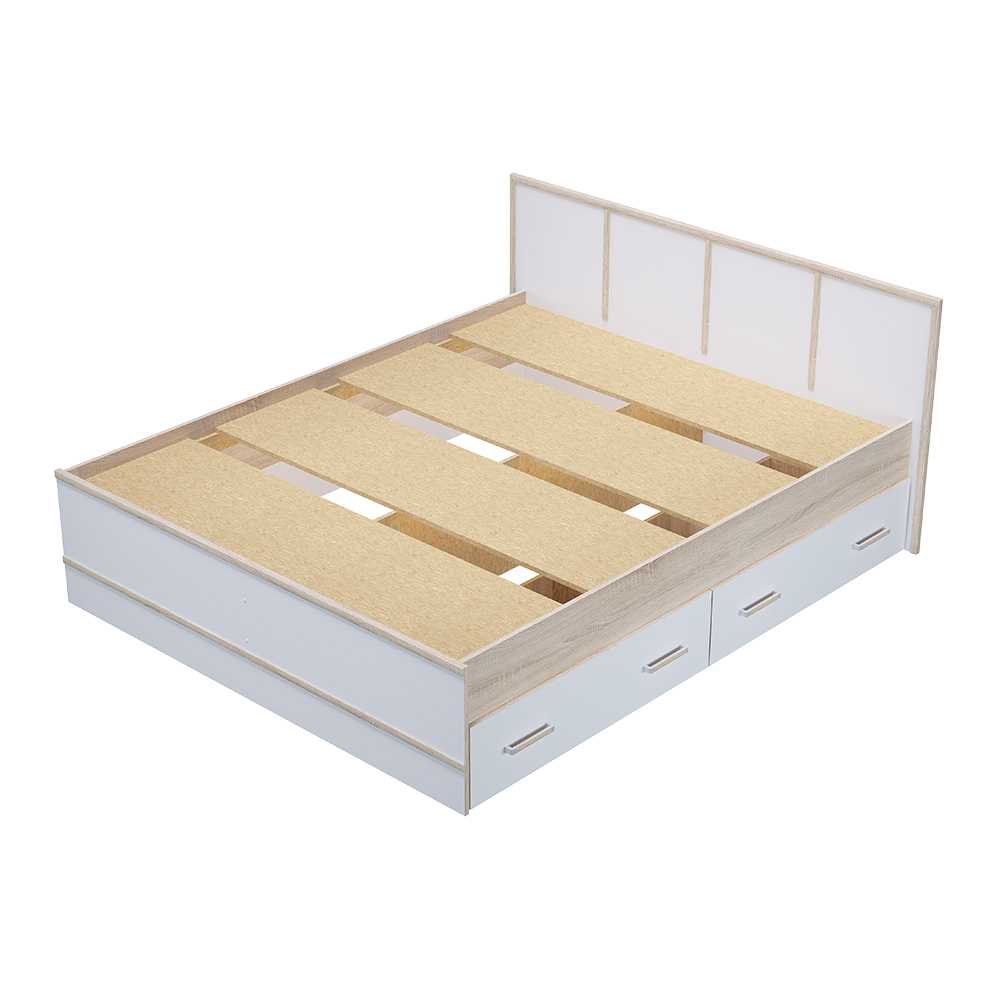 Кровать 1,6 м "Сакура" дуб сонома/белый