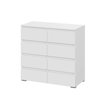 Люмо Комод КМ 04 (8 ящиков) 1002х958х460 (БЕЛ/БЕЛ)