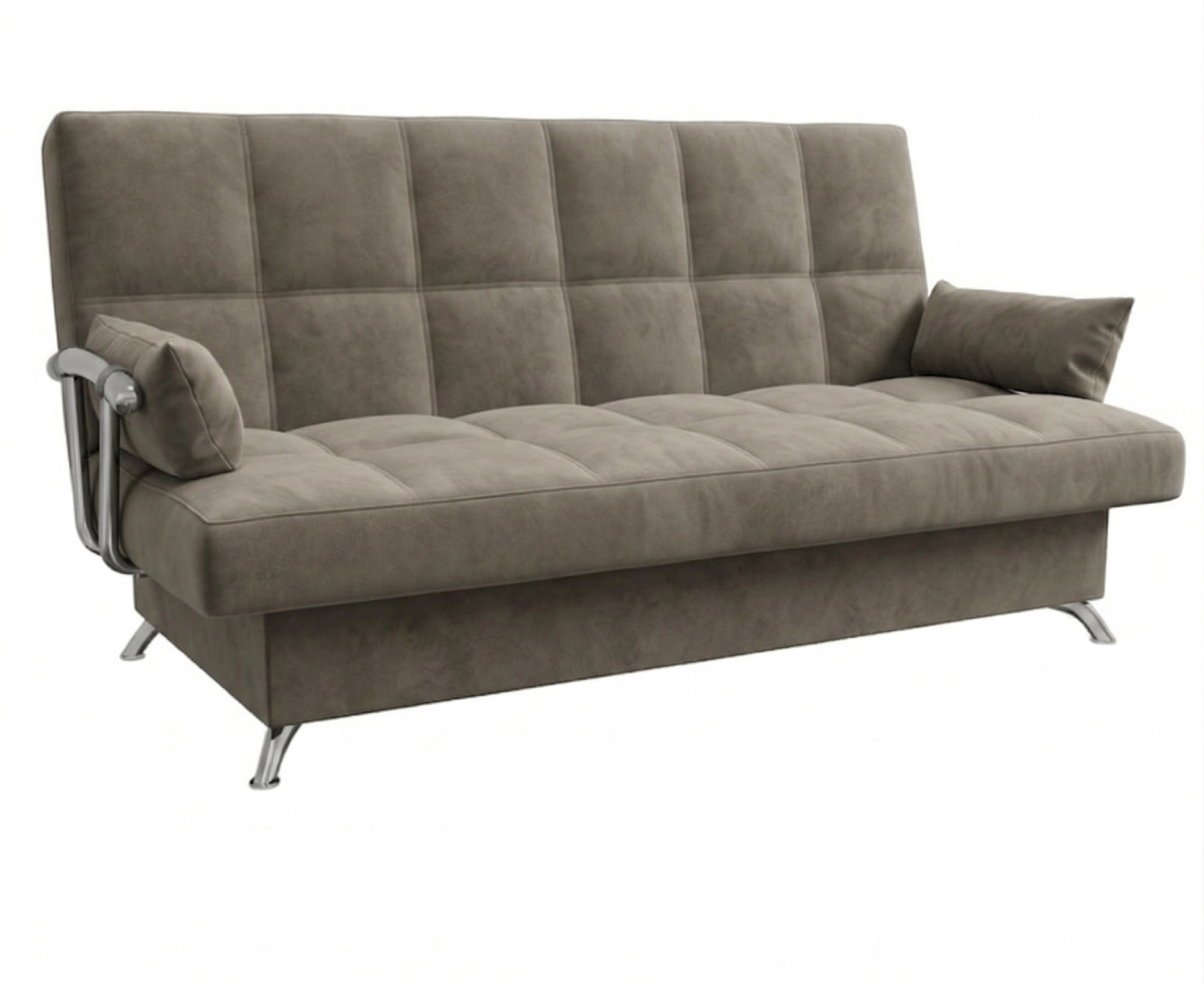 Диван Финка ДК с хром.бок. прямой Тк.Дива VL-2502-22 пыльно-бежевый 1 кат Апогей