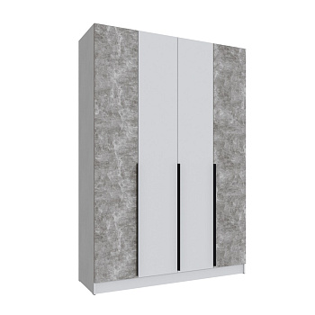 Шкаф Мадрид (1,6) без зеркала белый/ателье светлое