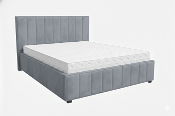 Кровать Кордова-1 1,6*2,0 с П.М. Тк. Frisco 81 UNIQ светло-серый 4 кат  Апогей