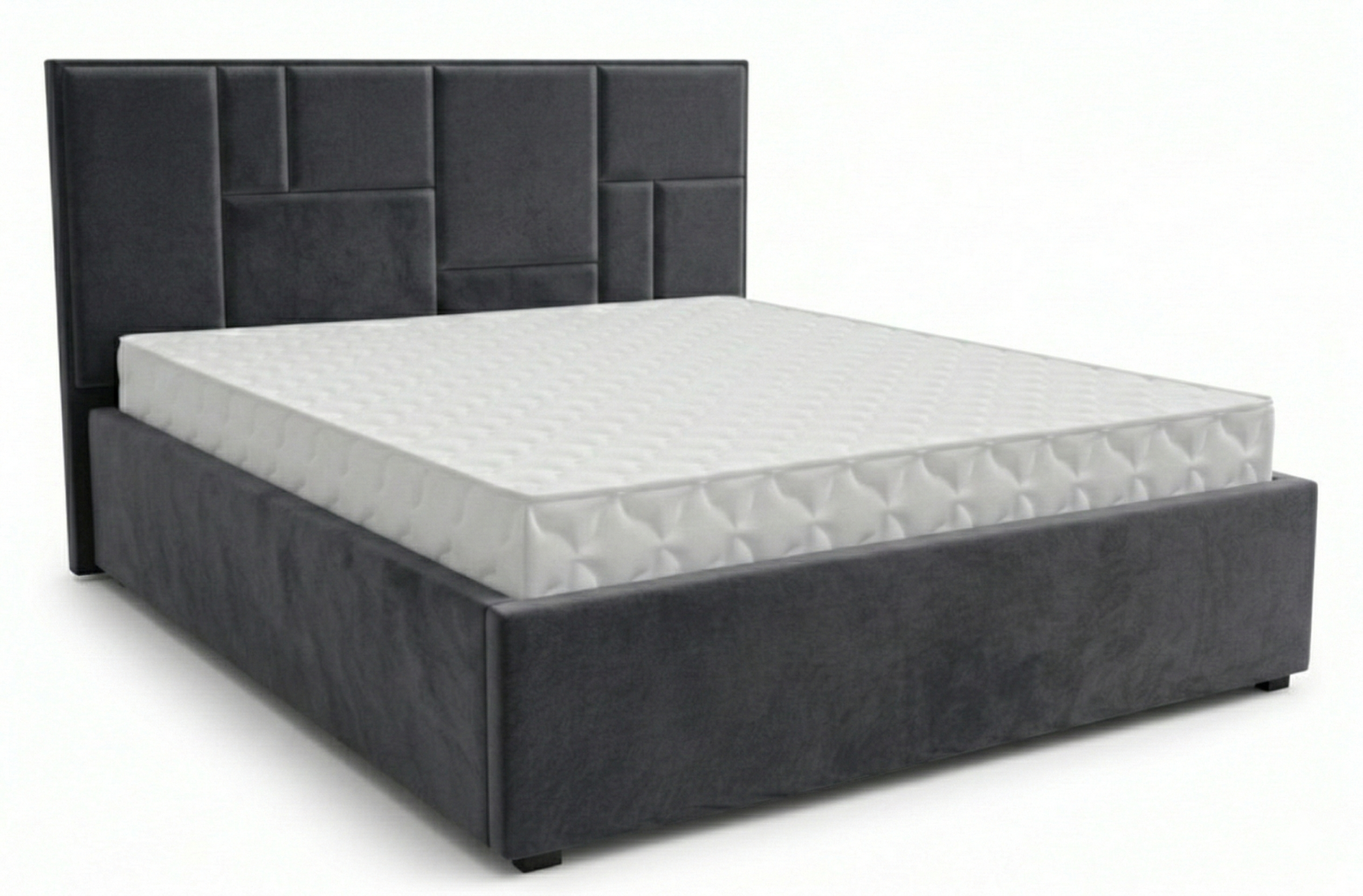 Кровать Монтана-1 1,6*2,0 с П.М. Тк. SELFIE Grey серый 2 кат  Апогей