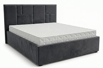 Кровать Монтана-1 1,6*2,0 с П.М. Тк. SELFIE Grey серый 2 кат  Апогей